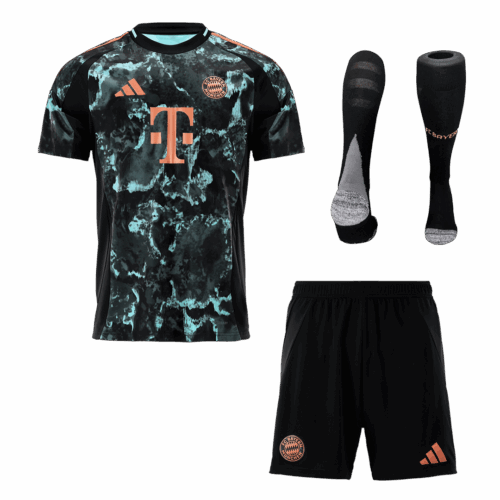 Men's Bayern Munich Away Soccer Jersey Whole Kit (Jersey+Shorts+Socks) 2024/25