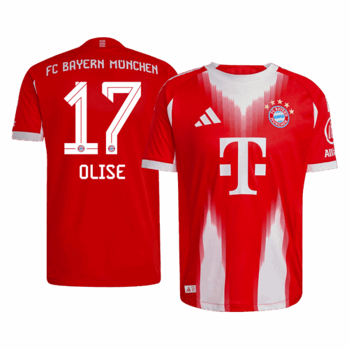 Bayern Munich OLISE #17 Home Soccer Jersey Authentic 2025/26