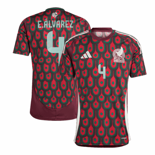 Men's E.ÁLVAREZ #4 Mexico Home Soccer Jersey Shirt COPA AMÉRICA 2024 - Fan Version