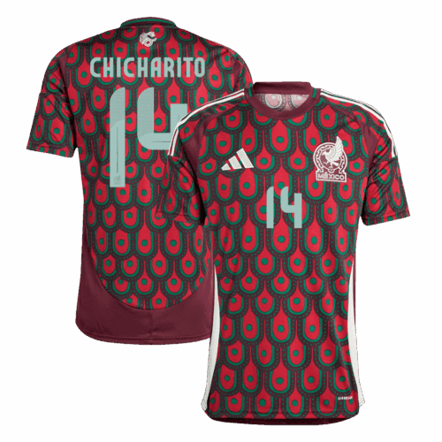 Men's CHICHARITO #14 Mexico Home Soccer Jersey Shirt COPA AMÉRICA 2024 - Fan Version