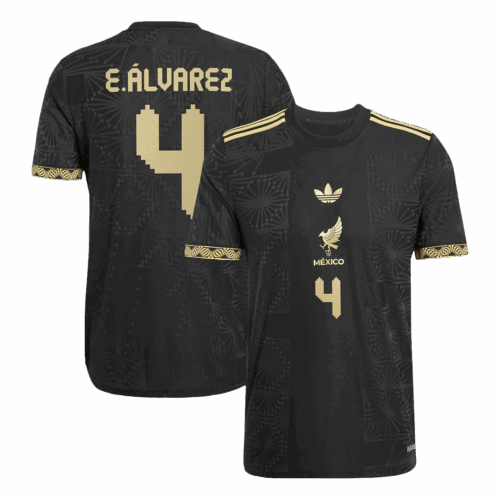 Men's Authentic E.ÁLVAREZ #4 Mexico Gold Cup Third Away Soccer Jersey Shirt 2025 - Player Version