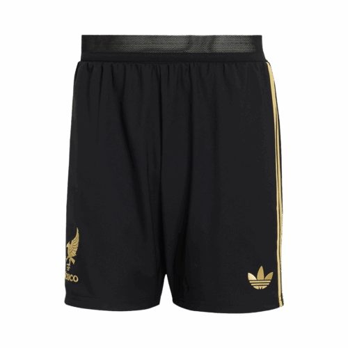 Authentic Mexico Third Away Soccer Shorts 2025 Black - Gold Cup