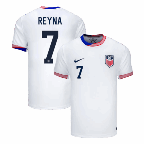 Men's REYNA #7 USA Home Soccer Jersey Shirt COPA AMÉRICA 2024 - Fan Version