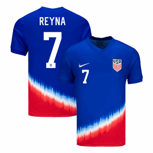 Premium Quality Men's REYNA #7 USA Away Soccer Jersey Shirt COPA AMÉRICA 2024 - Fan Version