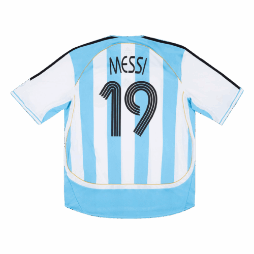 Men's Retro 2006 World Cup MESSI #19 Argentina Home Soccer Jersey Shirt