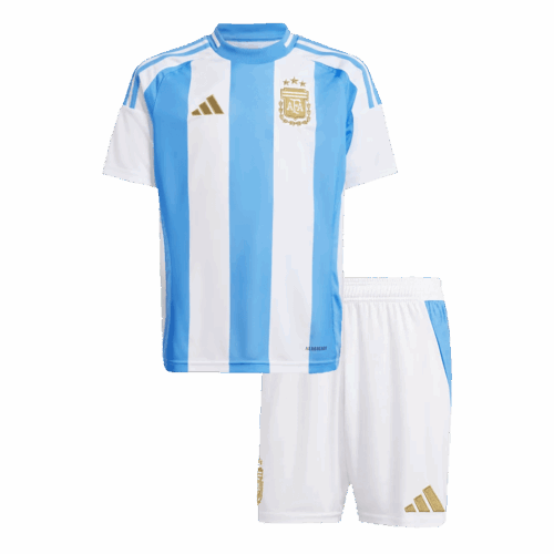 Kids Argentina Home Soccer Jersey Kit (Jersey+Shorts) COPA AMÉRICA 2024