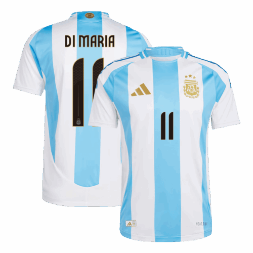 Men's Authentic DI MARIA #11 Argentina Home Soccer Jersey Shirt Copa America 2024 - Player Version