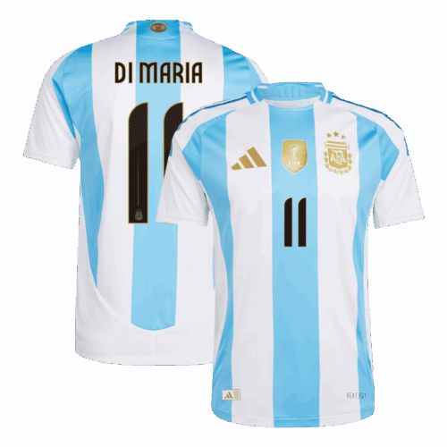 Men's Authentic DI MARIA #11 Argentina Home Soccer Jersey Shirt 2024 - Player Version