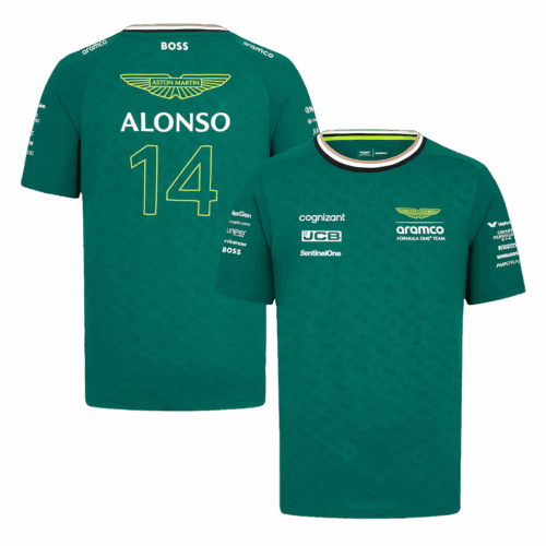 Men's Aston Martin Aramco Cognizant F1 Racing Team Fernando Alonso Driver T-Shirt 2024