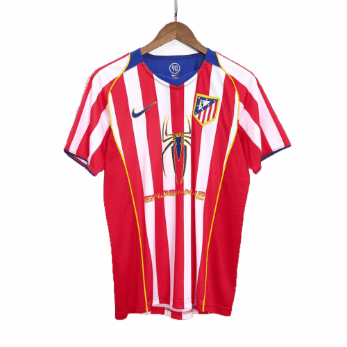Men's Retro 2004/05 Atletico Madrid Home Soccer Jersey Shirt
