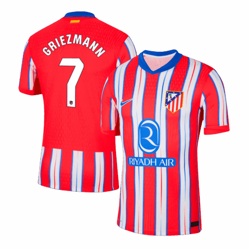 Men's Authentic GRIEZMANN #7 Atletico Madrid Home Soccer Jersey Shirt 2024/25 - Player Version