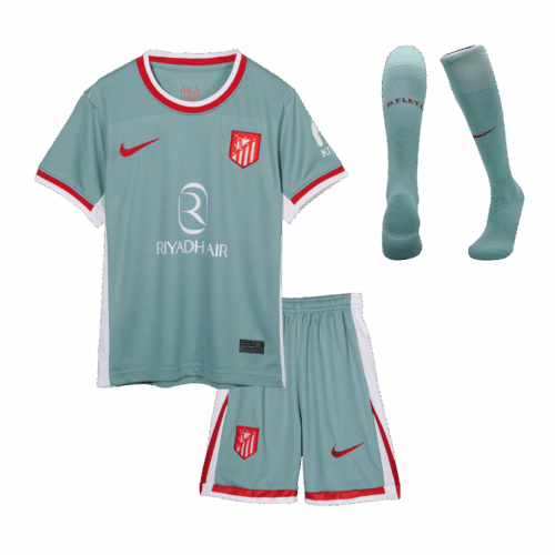 Kids Atletico Madrid Away Soccer Jersey Whole Kit (Jersey+Shorts+Socks) 2024/25