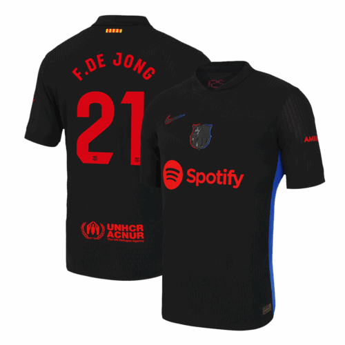 Men's Authentic F.DE JONG #21 Barcelona Away Soccer Jersey Shirt 2024/25 - Player Version