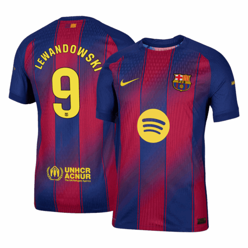 Barcelona LEWANDOWSKI #9 Home Soccer Jersey Authentic 2025/26