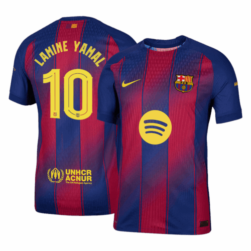 Barcelona LAMINE YAMAL #10 Home Soccer Jersey Authentic 2025/26 UCL