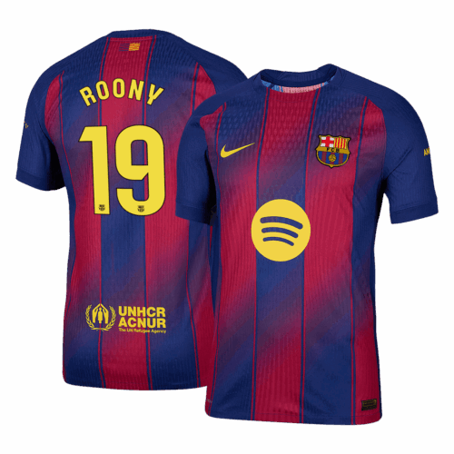 Barcelona ROONY #19 Home Soccer Jersey Authentic 2025/26