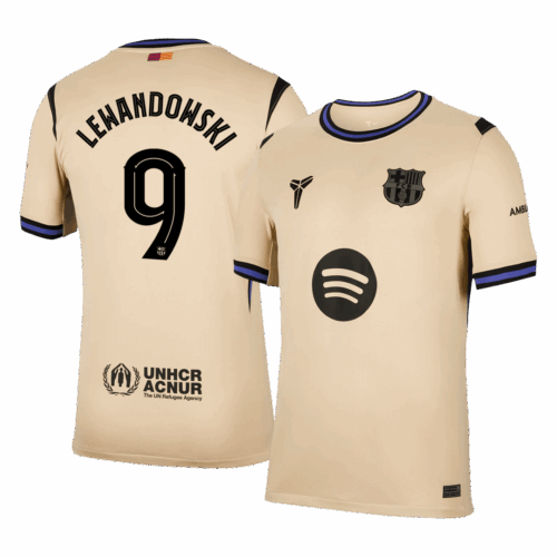 Barcelona LEWANDOWSKI #9 Away Soccer Jersey Replica 2025/26 UCL