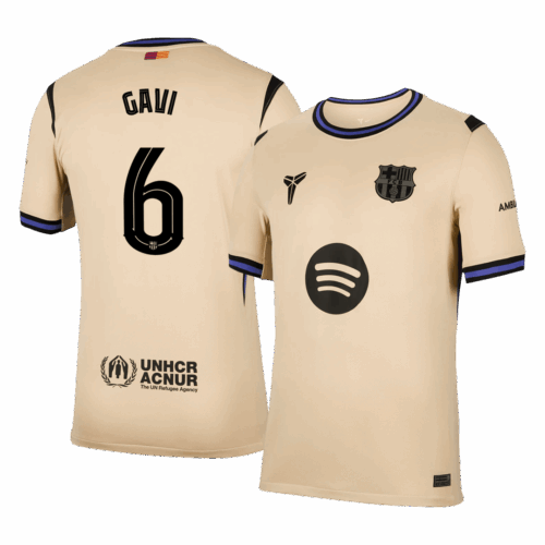 Barcelona GAVI #6 Away Soccer Jersey Replica 2025/26 UCL