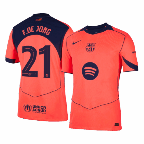 Barcelona F.DE JONG #21 Third Away Soccer Jersey Authentic 2025/26 UCL
