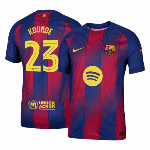 Barcelona KOUNDE #23 Home Soccer Jersey Authentic 2025/26 UCL
