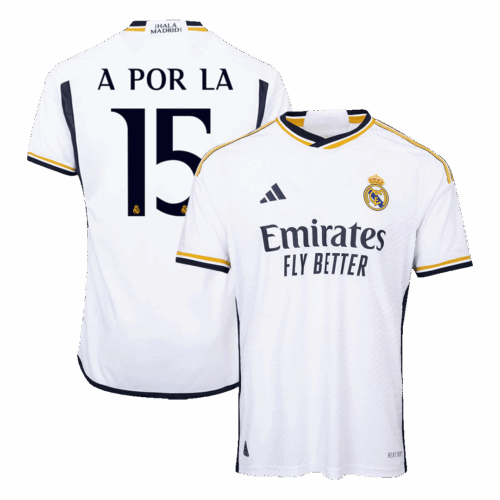 Men's Authentic A POR LA #15 Real Madrid Home Soccer Jersey Shirt 2023/24 - Player Version