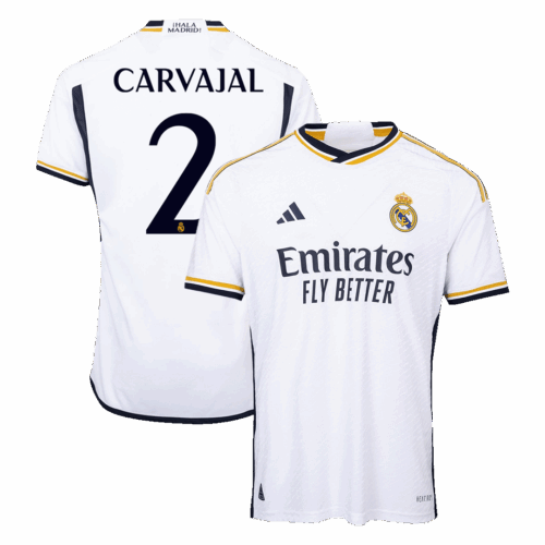Men's Authentic CARVAJAL #2 Real Madrid Home Soccer Jersey Shirt 2023/24 - Player Version