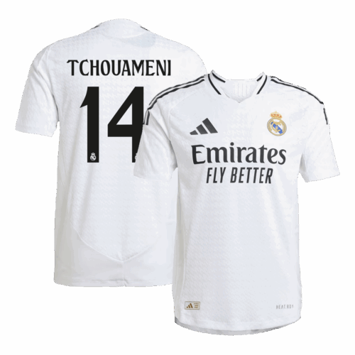 Premium Quality Men's Authentic TCHOUAMENI #14 Real Madrid Home Soccer Jersey Shirt 2024/25 - Player Version