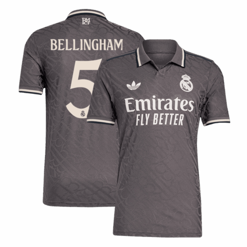 Men's Authentic BELLINGHAM #5 Real Madrid Third Away Soccer Jersey Shirt 2024/25 - Player Version