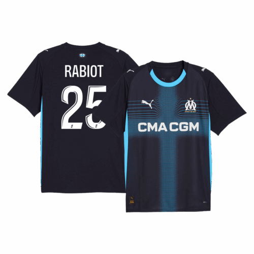 Marseille RABIOT #25 Away Soccer Jersey Replica 2025/26