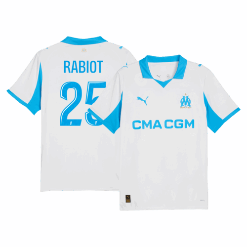 Marseille RABIOT #25 Home Soccer Jersey Replica 2025/26