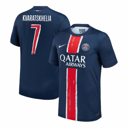 UCL Men's KVARATSKHELIA #7 PSG Home Soccer Jersey Shirt 2024/25 - Fan Version