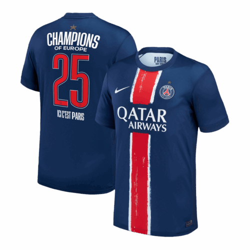 Men's CHAMPIONS #25 PSG Home Soccer Jersey Shirt 2024/25 - Fan Version