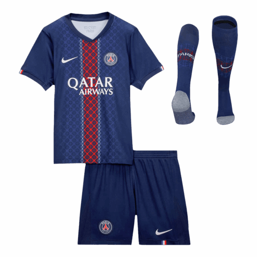 Kids PSG Home Soccer Jersey Full Kit 2025/26