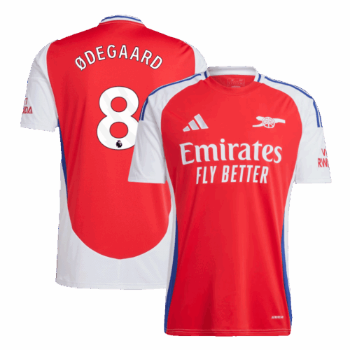 Premium Quality Men's ØDEGAARD #8 Arsenal Home Soccer Jersey Shirt 2024/25 - Fan Version