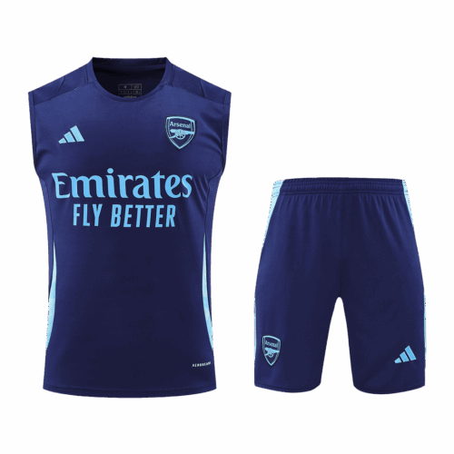 Men's Arsenal Soccer Sleeveless Training Kit (Top+Shorts) 2024/25 -Navy