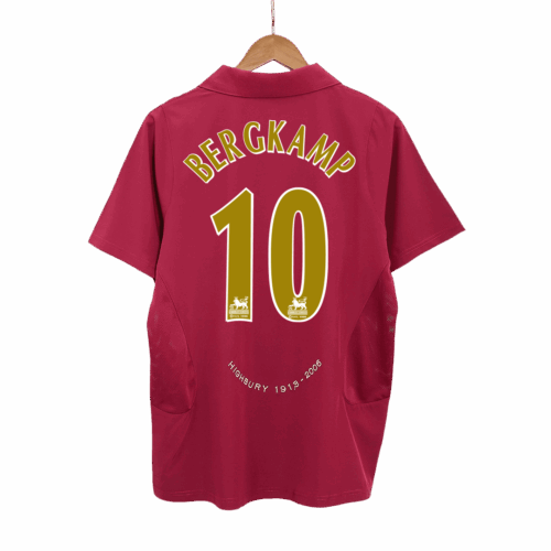 Men's Retro 2005/06 BERGKAMP #10 Arsenal Home Soccer Jersey Shirt
