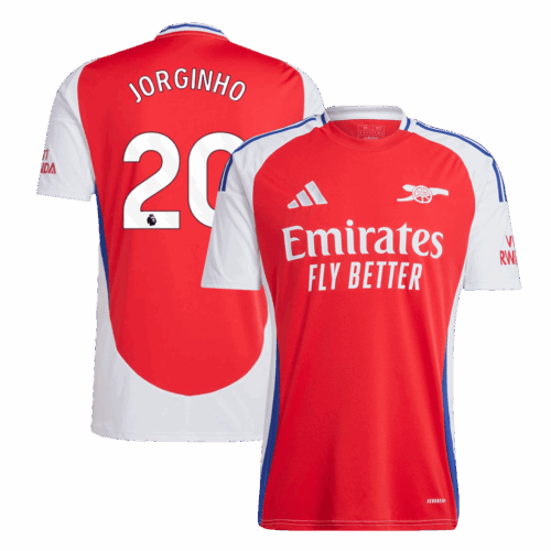 Premium Quality Men's JORGINHO #20 Arsenal Home Soccer Jersey Shirt 2024/25 - Fan Version