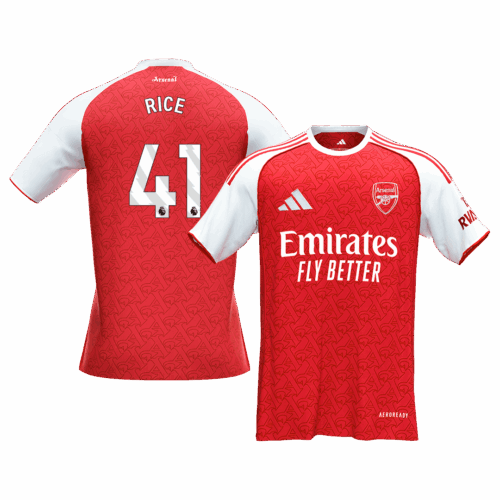 Men's RICE #41 Arsenal Home Soccer Jersey Shirt 2025/26 - Fan Version