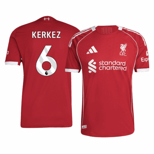 Liverpool KERKEZ #6 Home Soccer Jersey Authentic 2025/26