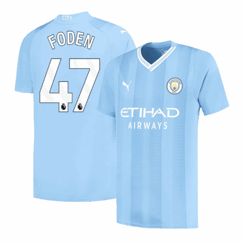 Men's FODEN #47 Manchester City Home Soccer Jersey Shirt 2023/24 - Fan Version