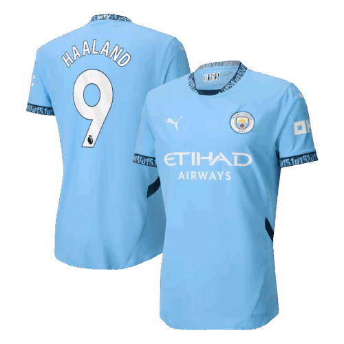 Men's Authentic HAALAND #9 Manchester City Home Soccer Jersey Shirt 2024/25 - Player Version