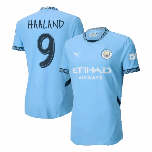 Manchester City HAALAND #9 Home Soccer Jersey Authentic 2024/25 UCL