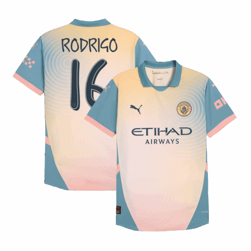 Manchester City RODRIGO #16 Fourth Away Soccer Jersey Authentic 2024/25