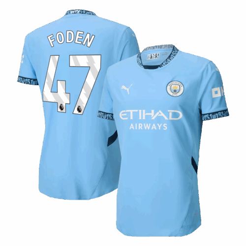 Men's Authentic FODEN #47 Manchester City Home Soccer Jersey Shirt 2024/25 - Player Version