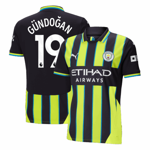 Men's GÜNDOĞAN #19 Manchester City Away Soccer Jersey Shirt 2024/25 - Fan Version