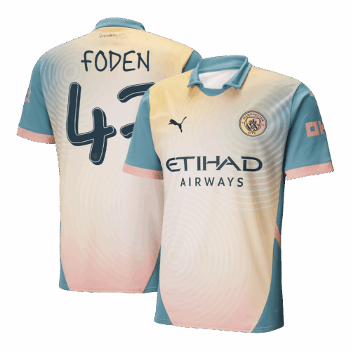 Men's FODEN #47 Manchester City Fourth Away Soccer Jersey Shirt 2024/25 Definitely City- Fan Version