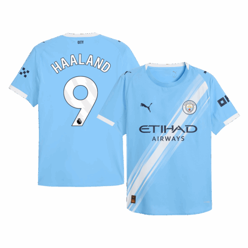 Men's Authentic HAALAND #9 Manchester City Home Soccer Jersey Shirt 2025/26 - Player Version