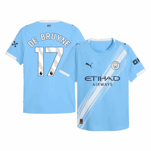 Men's Authentic DE BRUYNE #17 Manchester City Home Soccer Jersey Shirt 2025/26 - Player Version