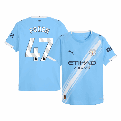 Men's Authentic FODEN #47 Manchester City Home Soccer Jersey Shirt 2025/26 - Player Version