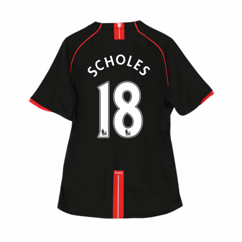 Men's Retro 2007/08 SCHOLES #18 Manchester United Away Soccer Jersey Shirt